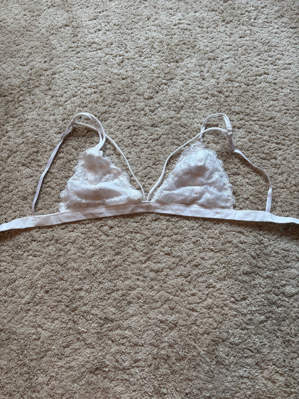 Anemone White Lace Triangle Bralette